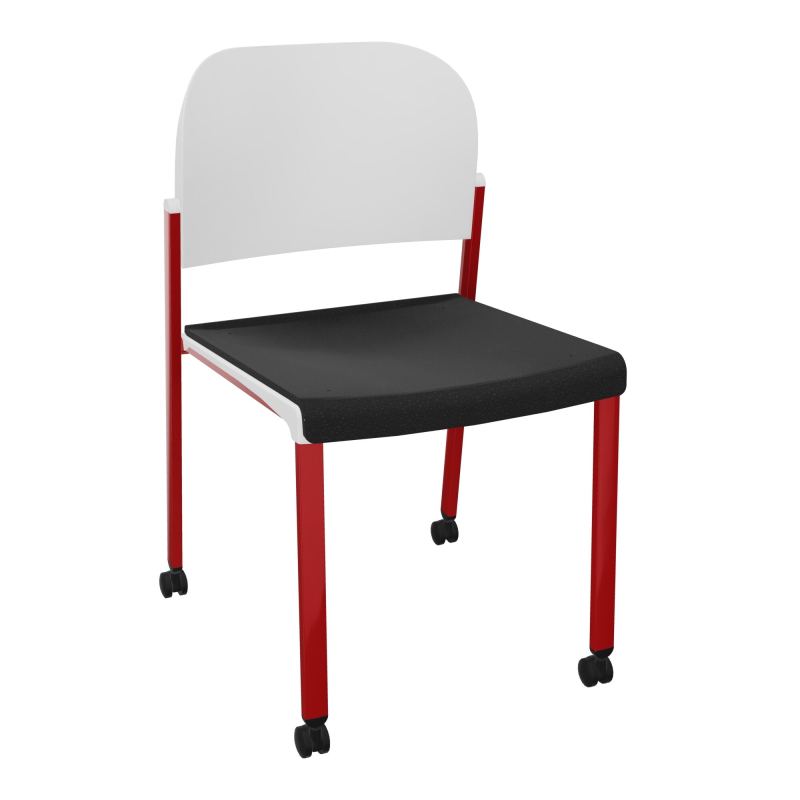 ROMY CHAISE 4P ROULT ASSISE TISSU DOSSIER POLYPRO SANS ACCOUDOIRS  A6 ZY PT