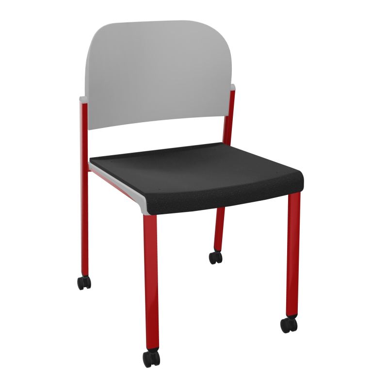 ROMY CHAISE 4P ROULT ASSISE TISSU DOSSIER POLYPRO SANS ACCOUDOIRS  A6 ZY PX