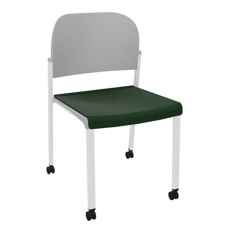 ROMY CHAISE 4P ROULT ASSISE TISSU DOSSIER POLYPRO SANS ACCOUDOIRS  A9 SP PX
