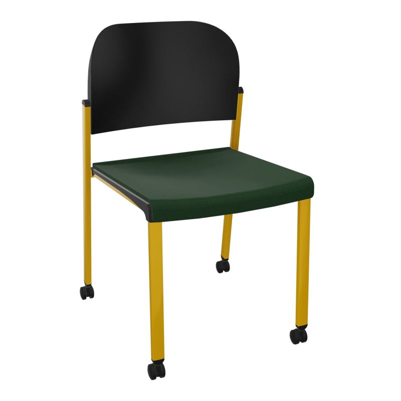 ROMY CHAISE 4P ROULT ASSISE TISSU DOSSIER POLYPRO SANS ACCOUDOIRS  A9 SX PU