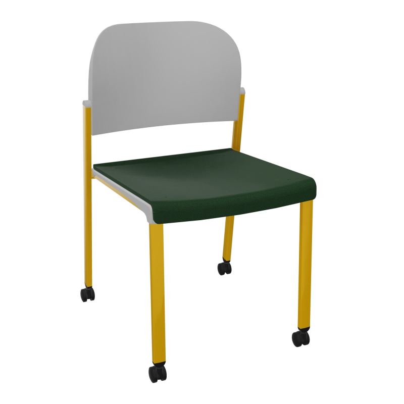 ROMY CHAISE 4P ROULT ASSISE TISSU DOSSIER POLYPRO SANS ACCOUDOIRS  A9 SX PX