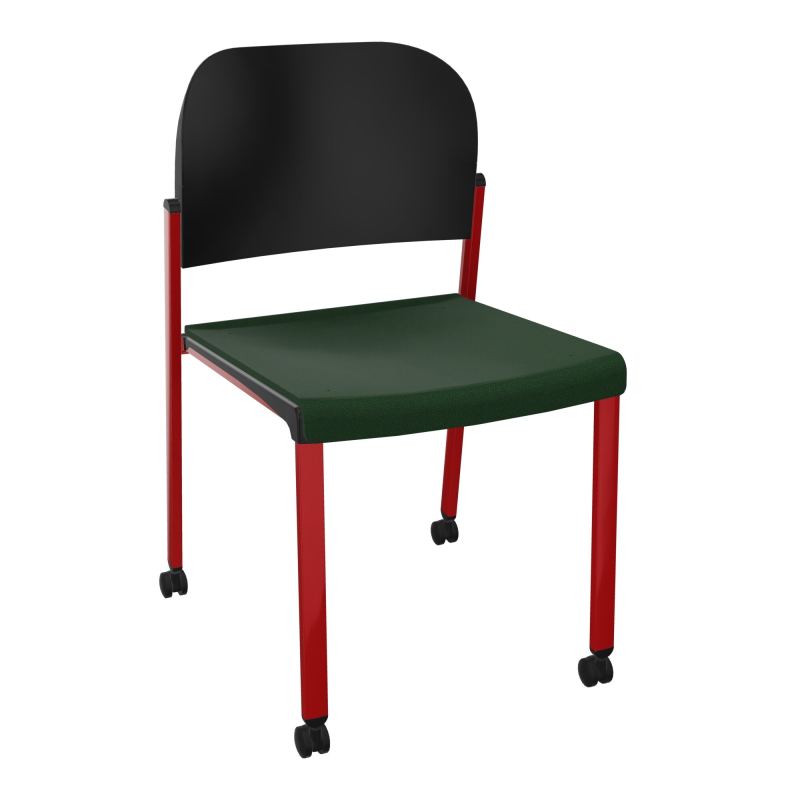 ROMY CHAISE 4P ROULT ASSISE TISSU DOSSIER POLYPRO SANS ACCOUDOIRS  A9 ZY PU