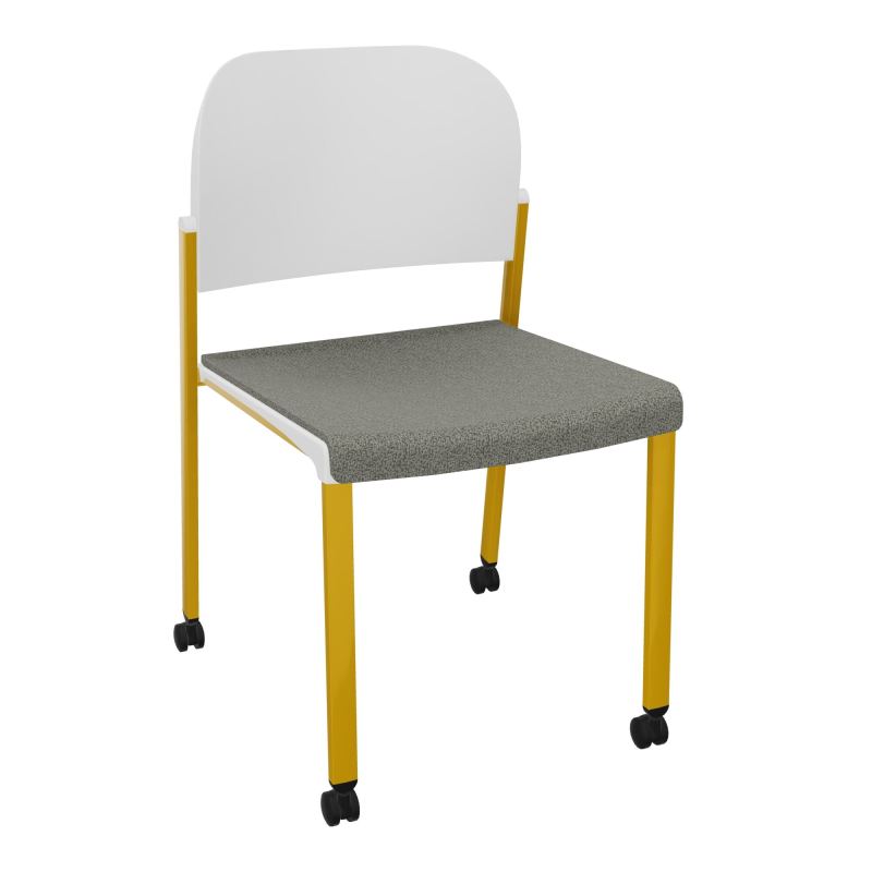 ROMY CHAISE 4P ROULT ASSISE TISSU DOSSIER POLYPRO SANS ACCOUDOIRS  B1 SX PT