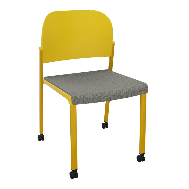 ROMY CHAISE 4P ROULT ASSISE TISSU DOSSIER POLYPRO SANS ACCOUDOIRS  B1 SX PW