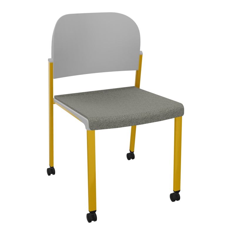 ROMY CHAISE 4P ROULT ASSISE TISSU DOSSIER POLYPRO SANS ACCOUDOIRS  B1 SX PX