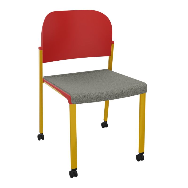 ROMY CHAISE 4P ROULT ASSISE TISSU DOSSIER POLYPRO SANS ACCOUDOIRS  B1 SX PZ