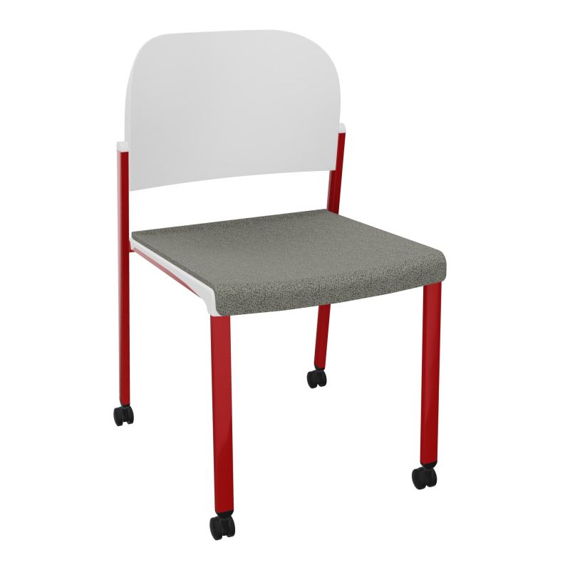 ROMY CHAISE 4P ROULT ASSISE TISSU DOSSIER POLYPRO SANS ACCOUDOIRS  B1 ZY PT
