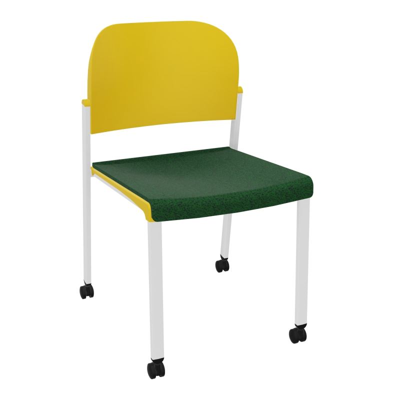 ROMY CHAISE 4P ROULT ASSISE TISSU DOSSIER POLYPRO SANS ACCOUDOIRS  B2 SP PW