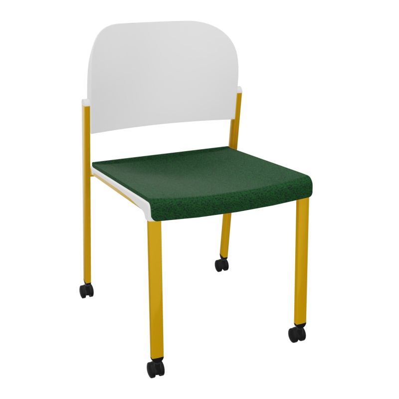 ROMY CHAISE 4P ROULT ASSISE TISSU DOSSIER POLYPRO SANS ACCOUDOIRS  B2 SX PT