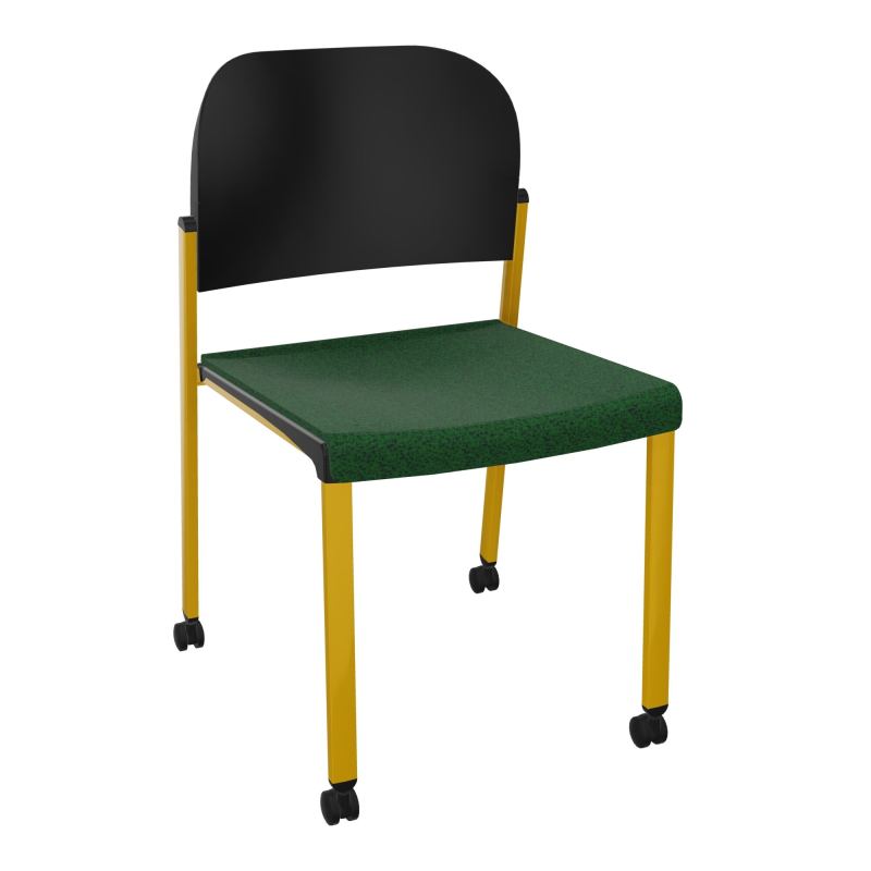 ROMY CHAISE 4P ROULT ASSISE TISSU DOSSIER POLYPRO SANS ACCOUDOIRS  B2 SX PU