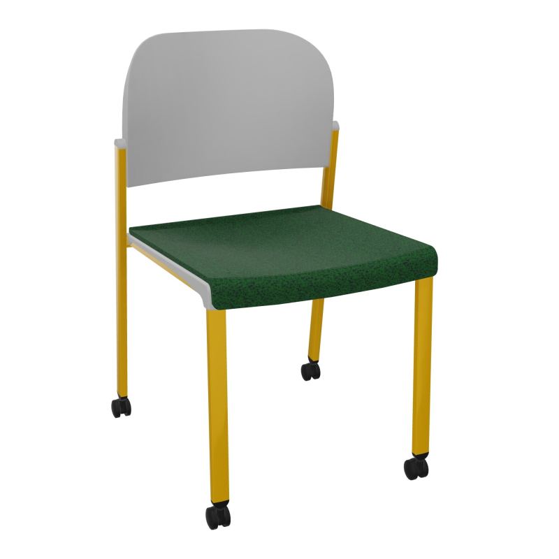 ROMY CHAISE 4P ROULT ASSISE TISSU DOSSIER POLYPRO SANS ACCOUDOIRS  B2 SX PX
