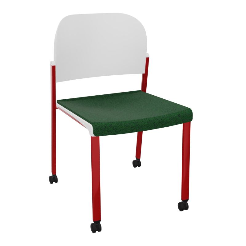 ROMY CHAISE 4P ROULT ASSISE TISSU DOSSIER POLYPRO SANS ACCOUDOIRS  B2 ZY PT