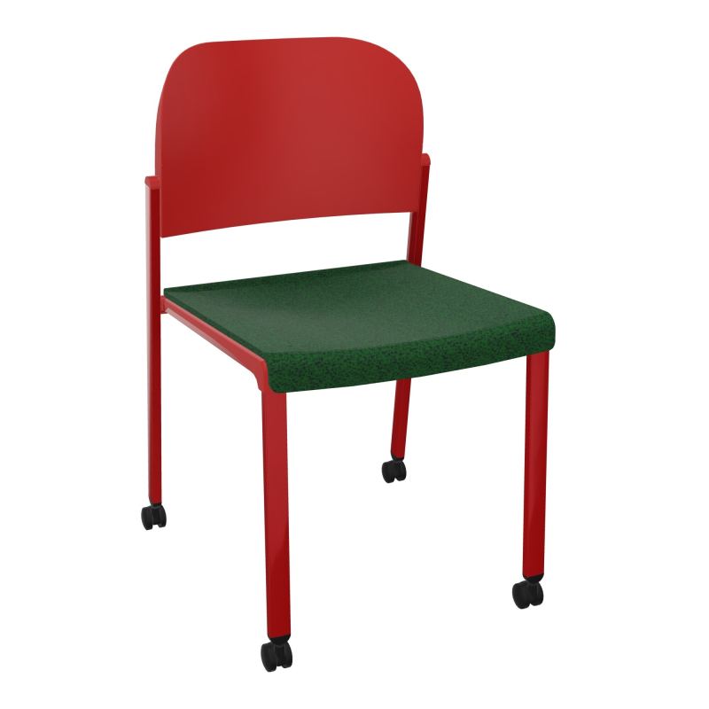 ROMY CHAISE 4P ROULT ASSISE TISSU DOSSIER POLYPRO SANS ACCOUDOIRS  B2 ZY PZ