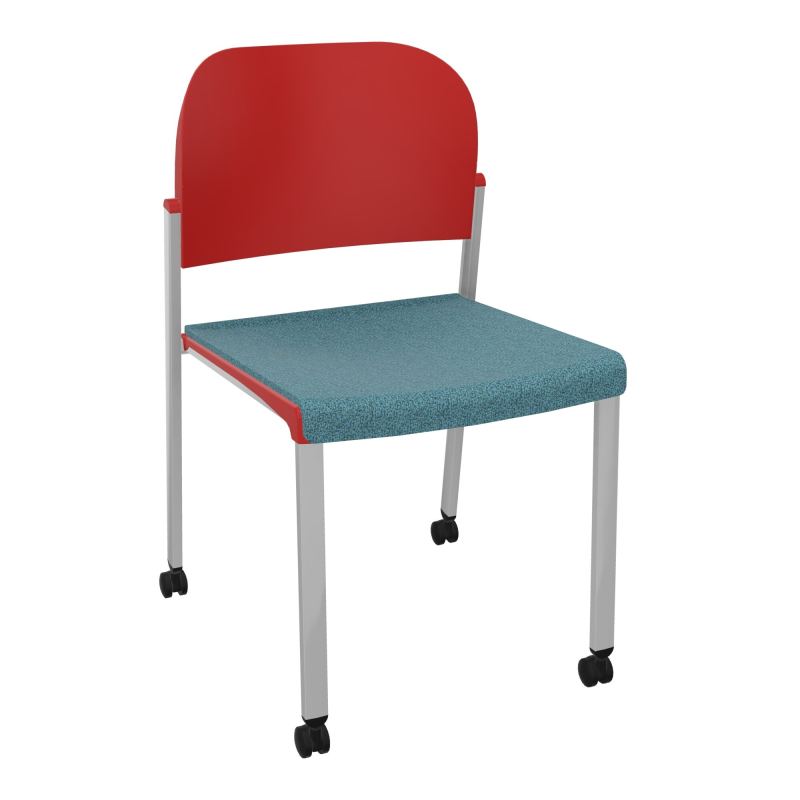 ROMY CHAISE 4P ROULT ASSISE TISSU DOSSIER POLYPRO SANS ACCOUDOIRS  B4 SB PZ
