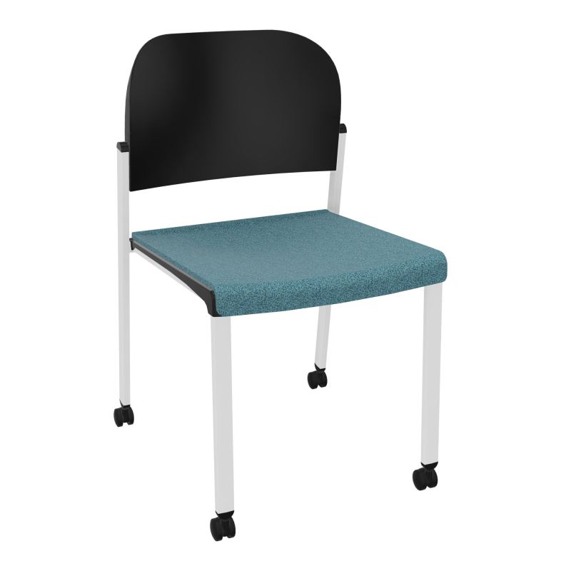 ROMY CHAISE 4P ROULT ASSISE TISSU DOSSIER POLYPRO SANS ACCOUDOIRS  B4 SP PU