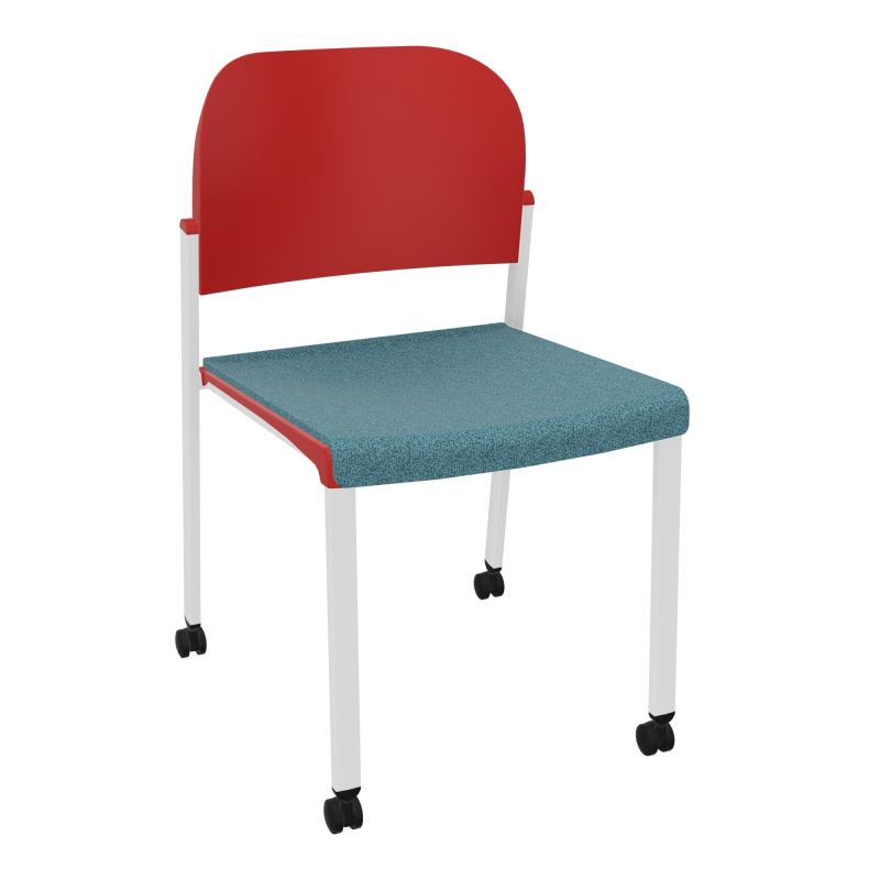 ROMY CHAISE 4P ROULT ASSISE TISSU DOSSIER POLYPRO SANS ACCOUDOIRS  B4 SP PZ