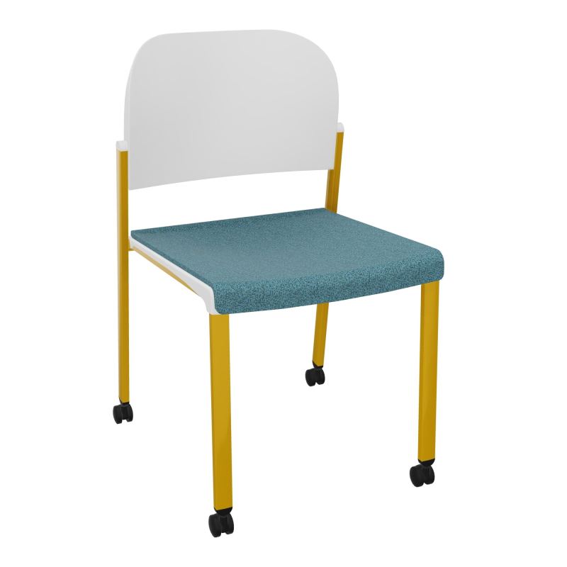 ROMY CHAISE 4P ROULT ASSISE TISSU DOSSIER POLYPRO SANS ACCOUDOIRS  B4 SX PT