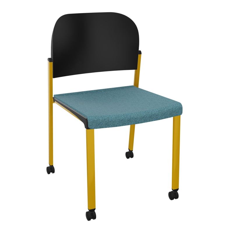 ROMY CHAISE 4P ROULT ASSISE TISSU DOSSIER POLYPRO SANS ACCOUDOIRS  B4 SX PU