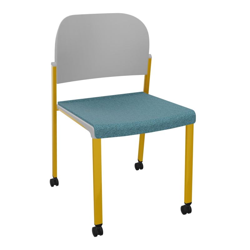 ROMY CHAISE 4P ROULT ASSISE TISSU DOSSIER POLYPRO SANS ACCOUDOIRS  B4 SX PX
