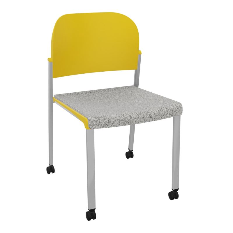 ROMY CHAISE 4P ROULT ASSISE TISSU DOSSIER POLYPRO SANS ACCOUDOIRS  B5 SB PW