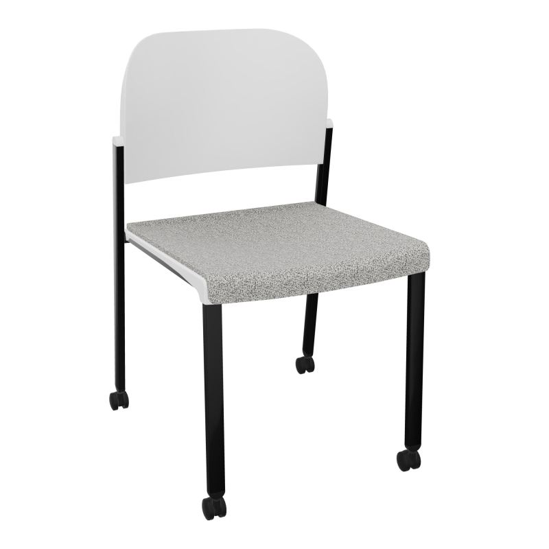 ROMY CHAISE 4P ROULT ASSISE TISSU DOSSIER POLYPRO SANS ACCOUDOIRS  B5 SG PT