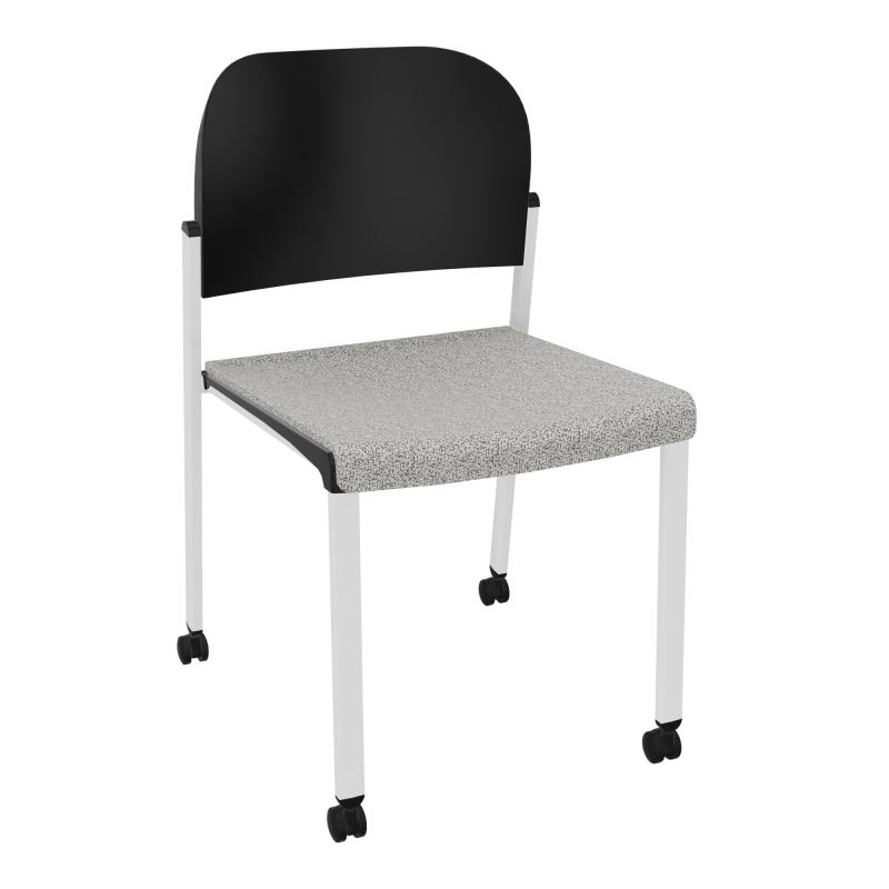 ROMY CHAISE 4P ROULT ASSISE TISSU DOSSIER POLYPRO SANS ACCOUDOIRS  B5 SP PU