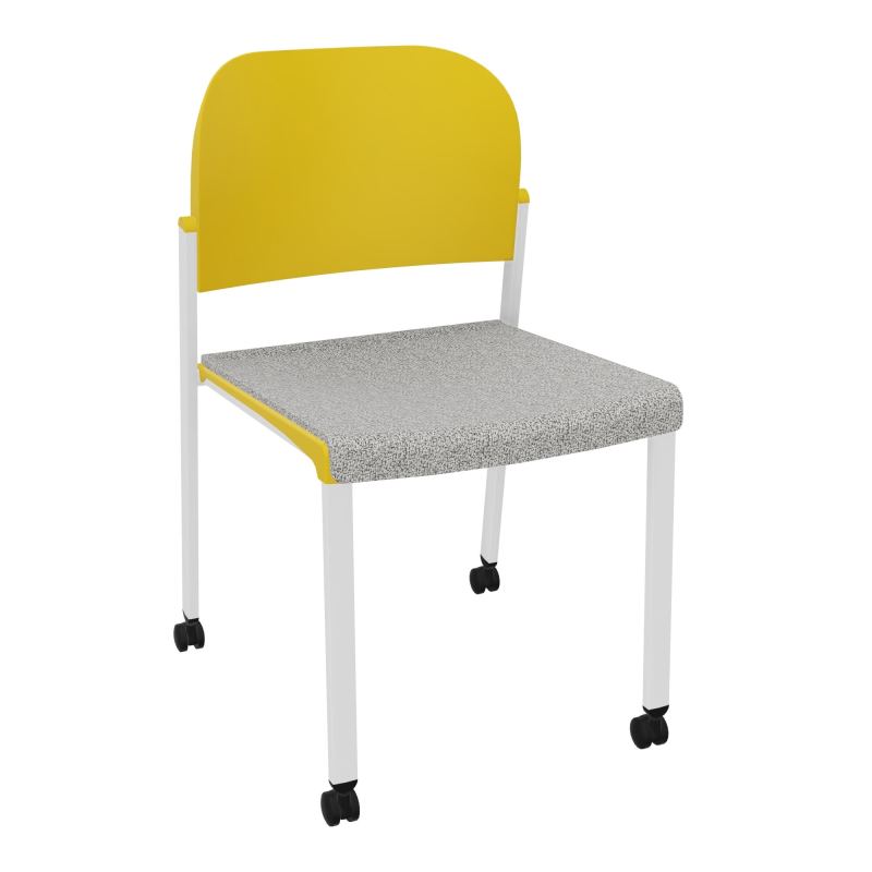 ROMY CHAISE 4P ROULT ASSISE TISSU DOSSIER POLYPRO SANS ACCOUDOIRS  B5 SP PW