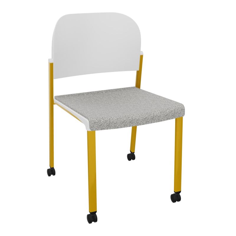 ROMY CHAISE 4P ROULT ASSISE TISSU DOSSIER POLYPRO SANS ACCOUDOIRS  B5 SX PT