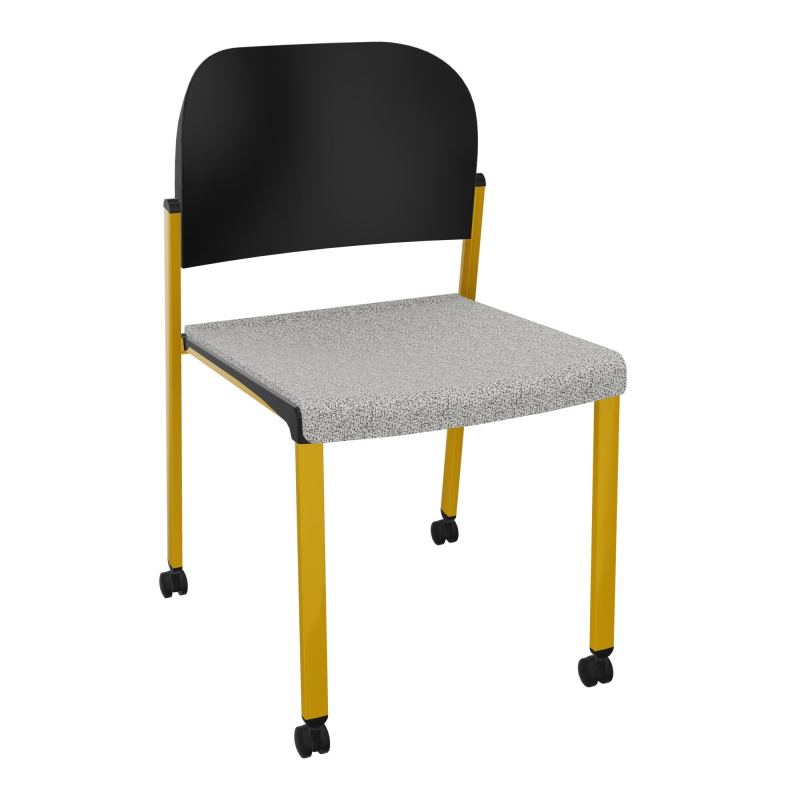 ROMY CHAISE 4P ROULT ASSISE TISSU DOSSIER POLYPRO SANS ACCOUDOIRS  B5 SX PU