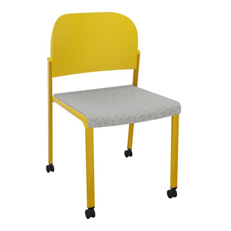 ROMY CHAISE 4P ROULT ASSISE TISSU DOSSIER POLYPRO SANS ACCOUDOIRS  B5 SX PW