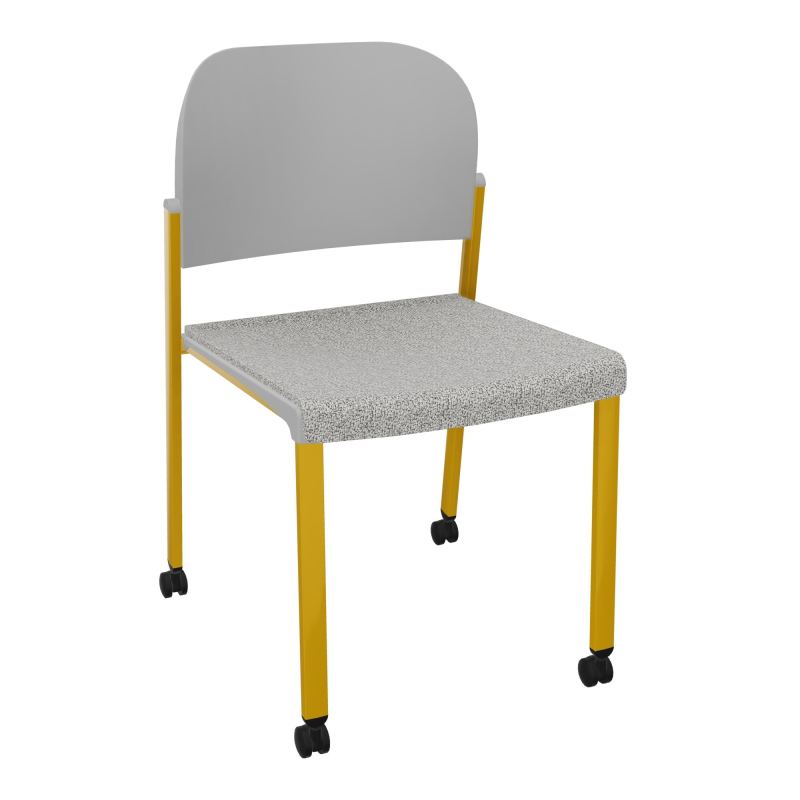 ROMY CHAISE 4P ROULT ASSISE TISSU DOSSIER POLYPRO SANS ACCOUDOIRS  B5 SX PX