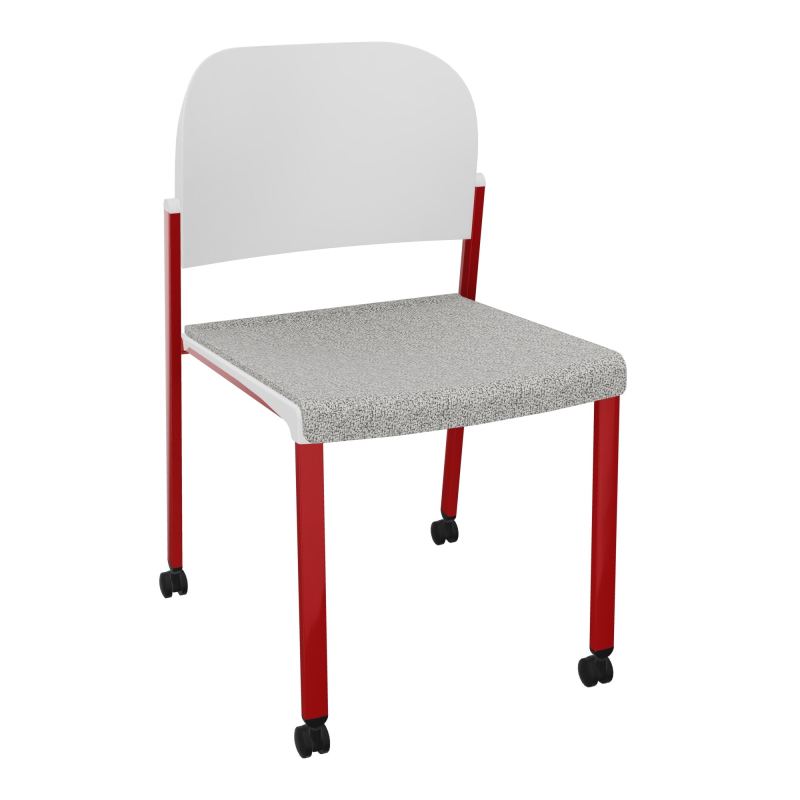 ROMY CHAISE 4P ROULT ASSISE TISSU DOSSIER POLYPRO SANS ACCOUDOIRS  B5 ZY PT
