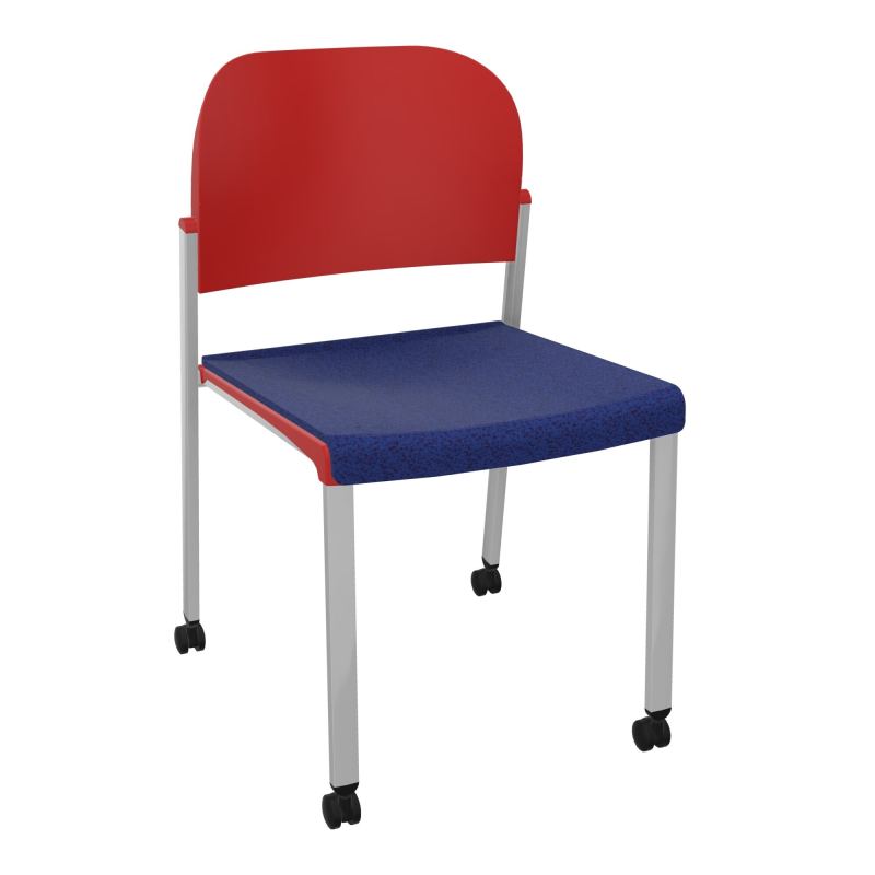 ROMY CHAISE 4P ROULT ASSISE TISSU DOSSIER POLYPRO SANS ACCOUDOIRS  B6 SB PZ