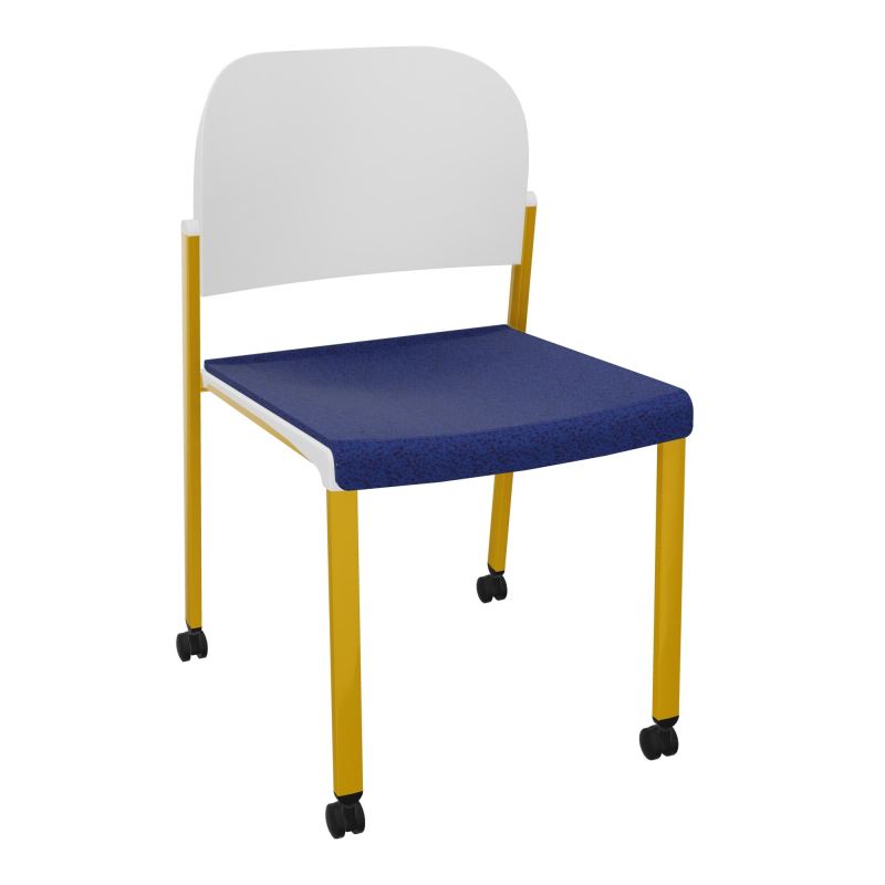 ROMY CHAISE 4P ROULT ASSISE TISSU DOSSIER POLYPRO SANS ACCOUDOIRS  B6 SX PT