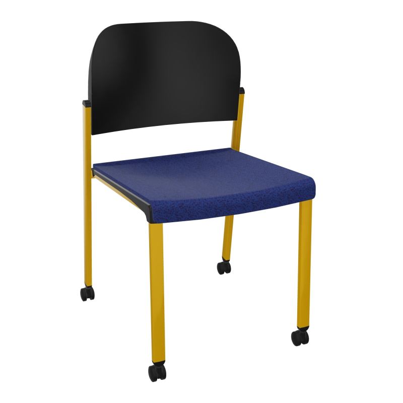 ROMY CHAISE 4P ROULT ASSISE TISSU DOSSIER POLYPRO SANS ACCOUDOIRS  B6 SX PU