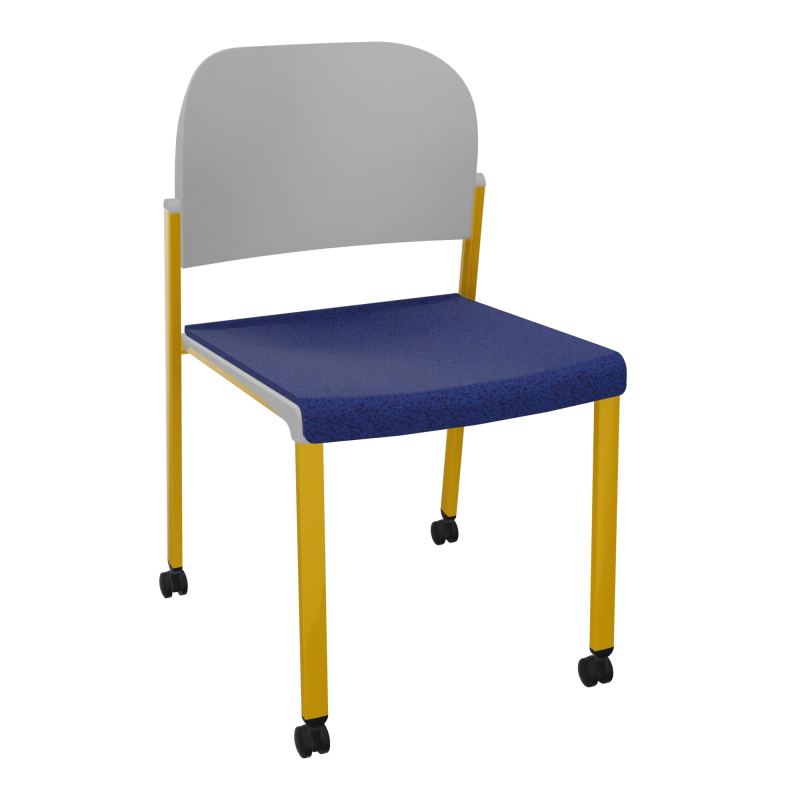 ROMY CHAISE 4P ROULT ASSISE TISSU DOSSIER POLYPRO SANS ACCOUDOIRS  B6 SX PX