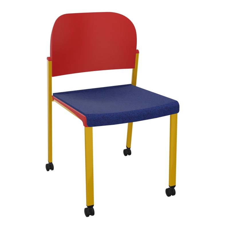 ROMY CHAISE 4P ROULT ASSISE TISSU DOSSIER POLYPRO SANS ACCOUDOIRS  B6 SX PZ
