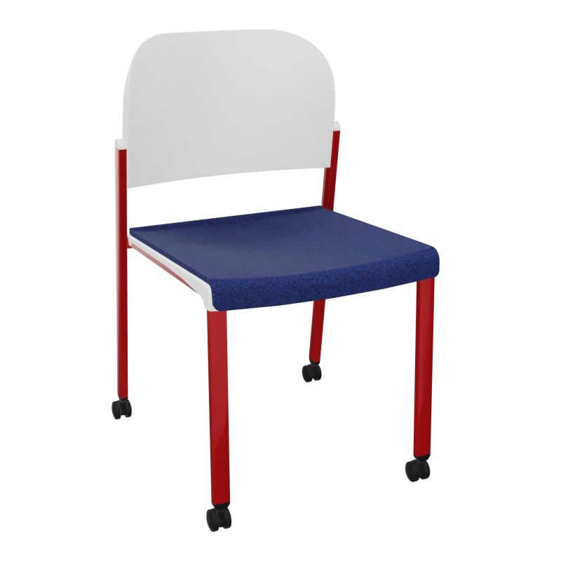 ROMY CHAISE 4P ROULT ASSISE TISSU DOSSIER POLYPRO SANS ACCOUDOIRS  B6 ZY PT