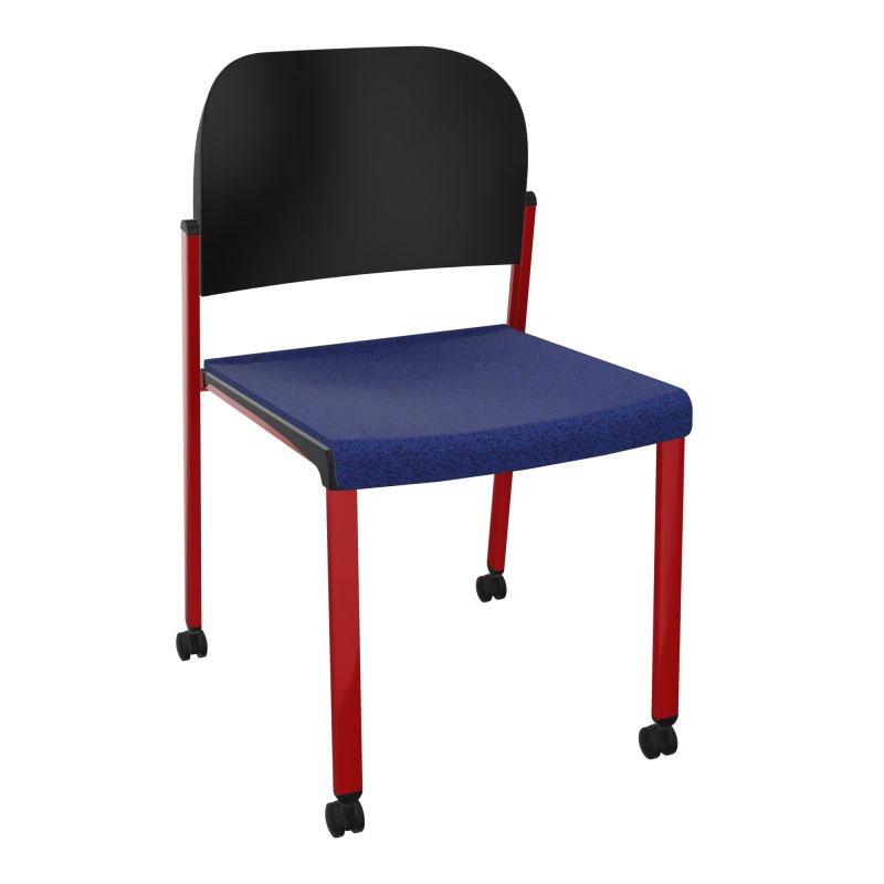 ROMY CHAISE 4P ROULT ASSISE TISSU DOSSIER POLYPRO SANS ACCOUDOIRS  B6 ZY PU