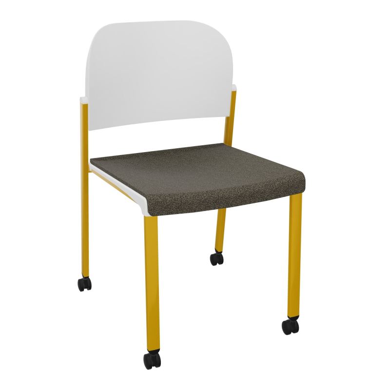 ROMY CHAISE 4P ROULT ASSISE TISSU DOSSIER POLYPRO SANS ACCOUDOIRS  B7 SX PT