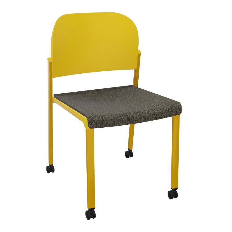 ROMY CHAISE 4P ROULT ASSISE TISSU DOSSIER POLYPRO SANS ACCOUDOIRS  B7 SX PW