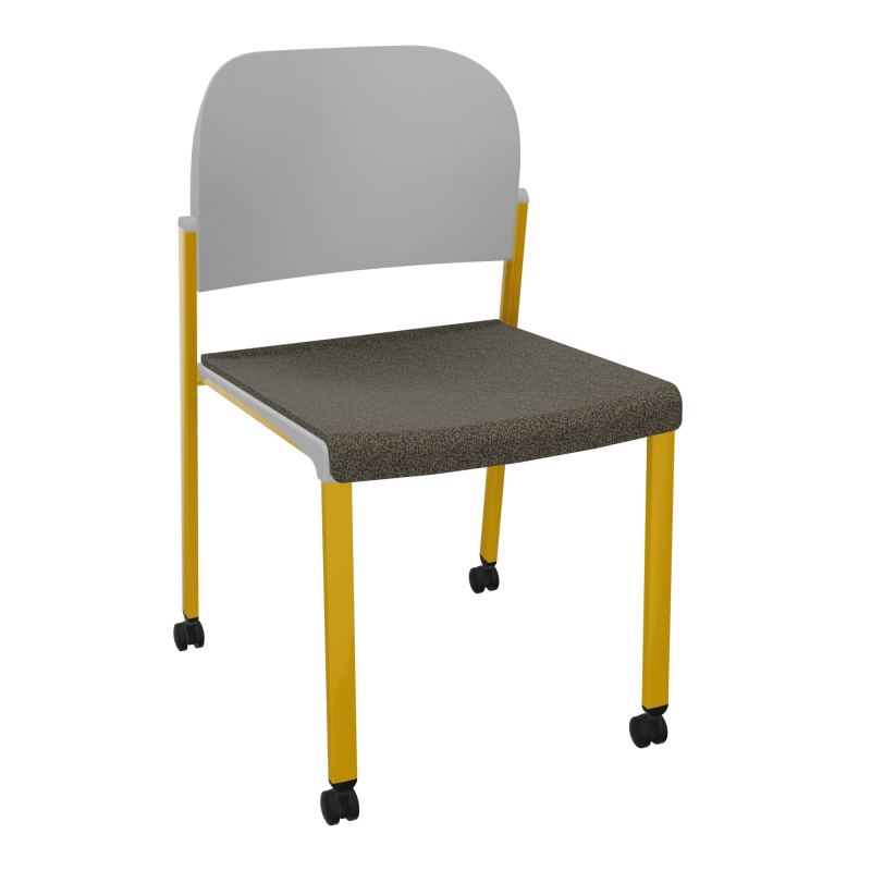 ROMY CHAISE 4P ROULT ASSISE TISSU DOSSIER POLYPRO SANS ACCOUDOIRS  B7 SX PX