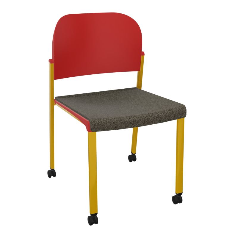 ROMY CHAISE 4P ROULT ASSISE TISSU DOSSIER POLYPRO SANS ACCOUDOIRS  B7 SX PZ