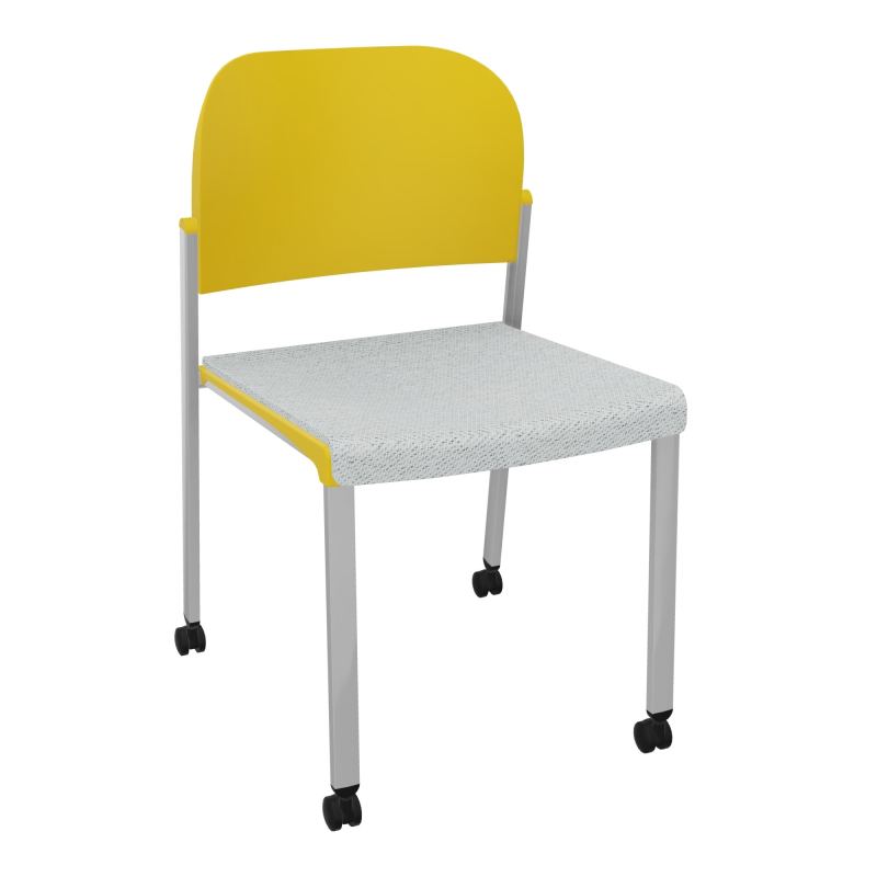 ROMY CHAISE 4P ROULT ASSISE TISSU DOSSIER POLYPRO SANS ACCOUDOIRS BC SB PW