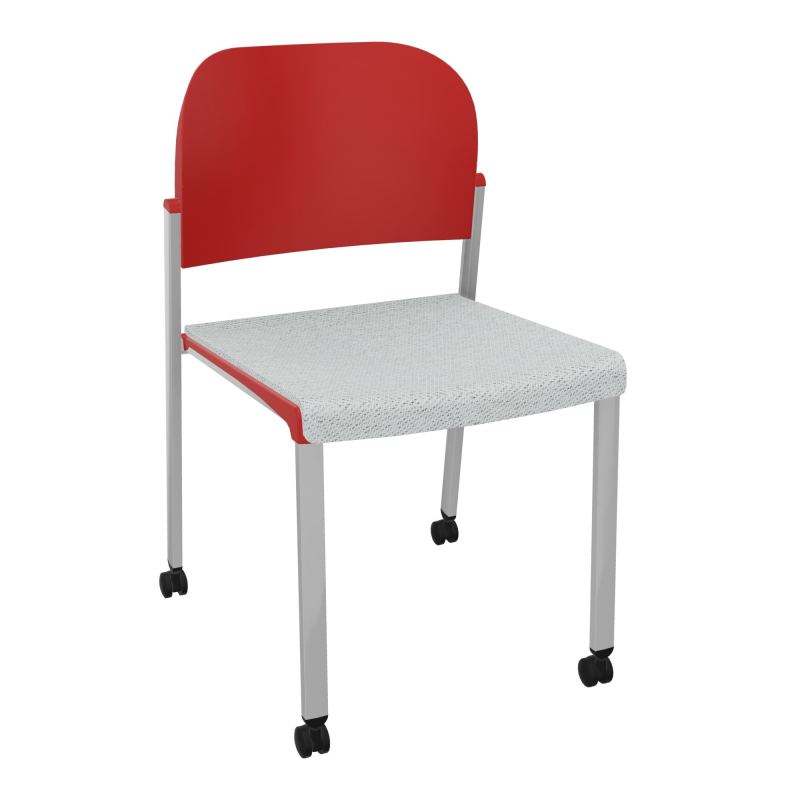 ROMY CHAISE 4P ROULT ASSISE TISSU DOSSIER POLYPRO SANS ACCOUDOIRS BC SB PZ
