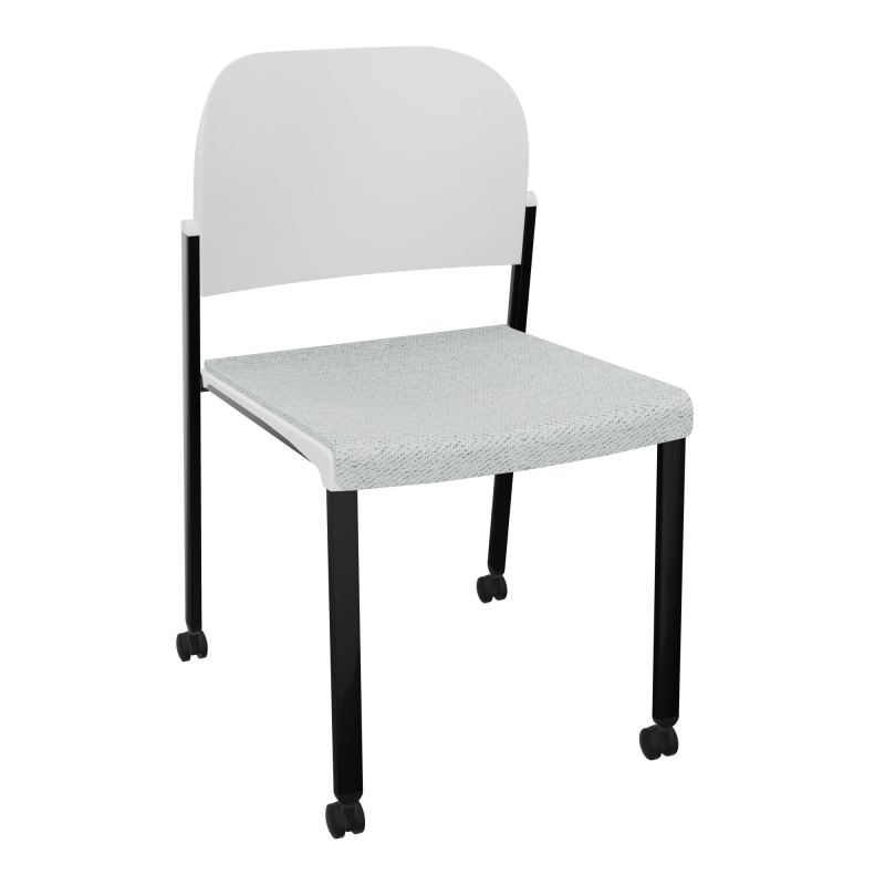 ROMY CHAISE 4P ROULT ASSISE TISSU DOSSIER POLYPRO SANS ACCOUDOIRS BC SG PT