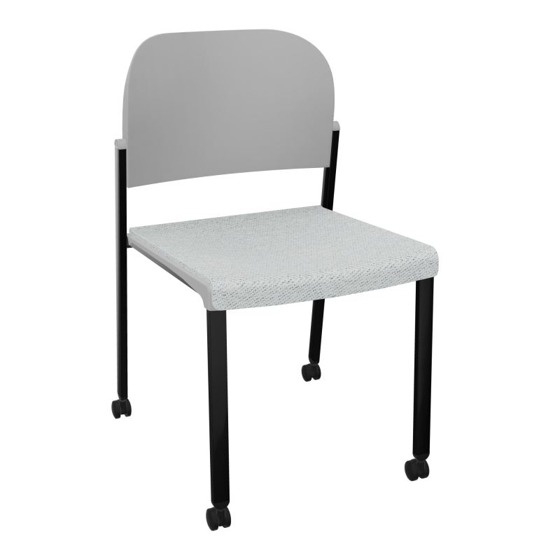 ROMY CHAISE 4P ROULT ASSISE TISSU DOSSIER POLYPRO SANS ACCOUDOIRS BC SG PX