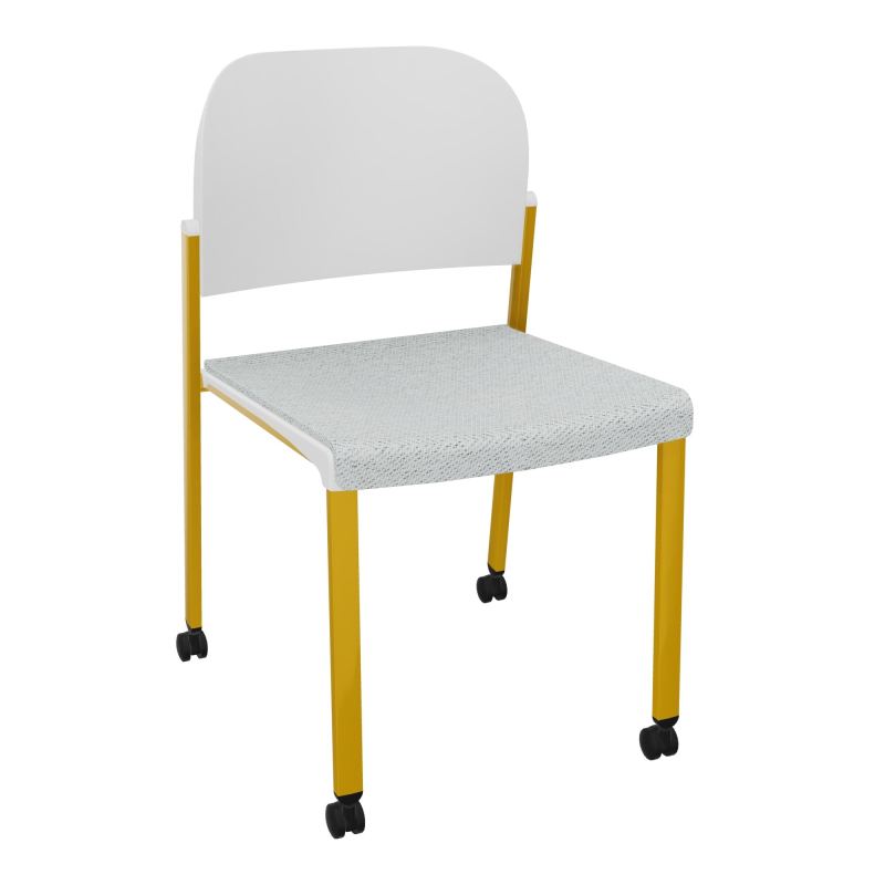 ROMY CHAISE 4P ROULT ASSISE TISSU DOSSIER POLYPRO SANS ACCOUDOIRS BC SX PT