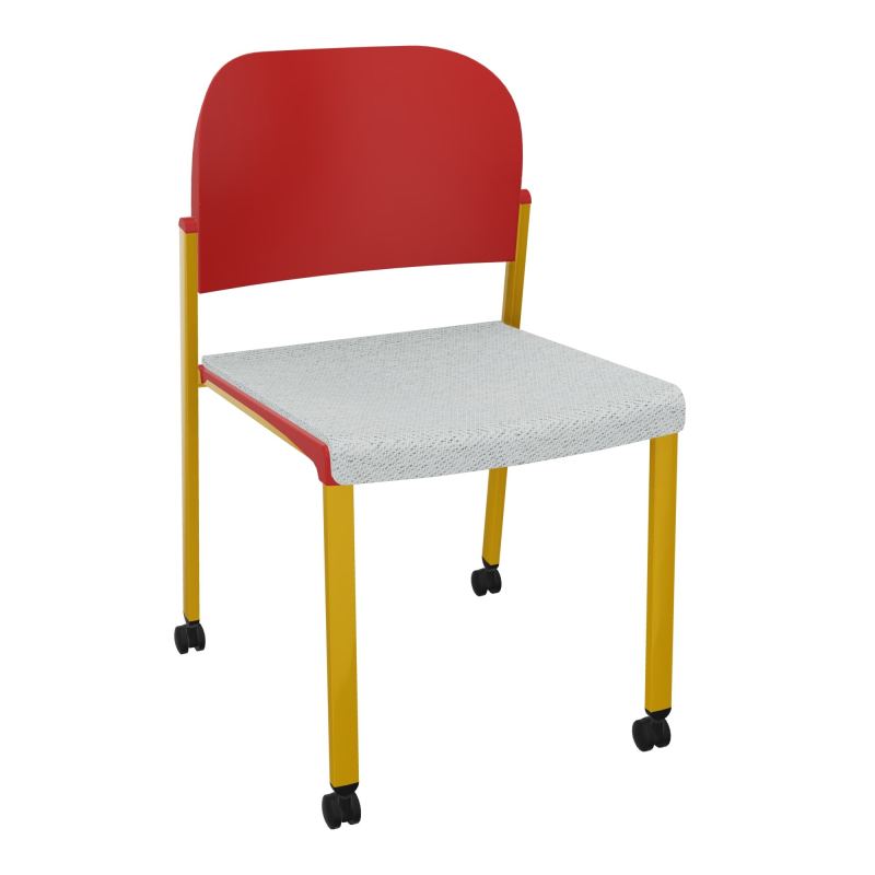 ROMY CHAISE 4P ROULT ASSISE TISSU DOSSIER POLYPRO SANS ACCOUDOIRS BC SX PZ