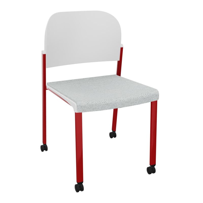 ROMY CHAISE 4P ROULT ASSISE TISSU DOSSIER POLYPRO SANS ACCOUDOIRS